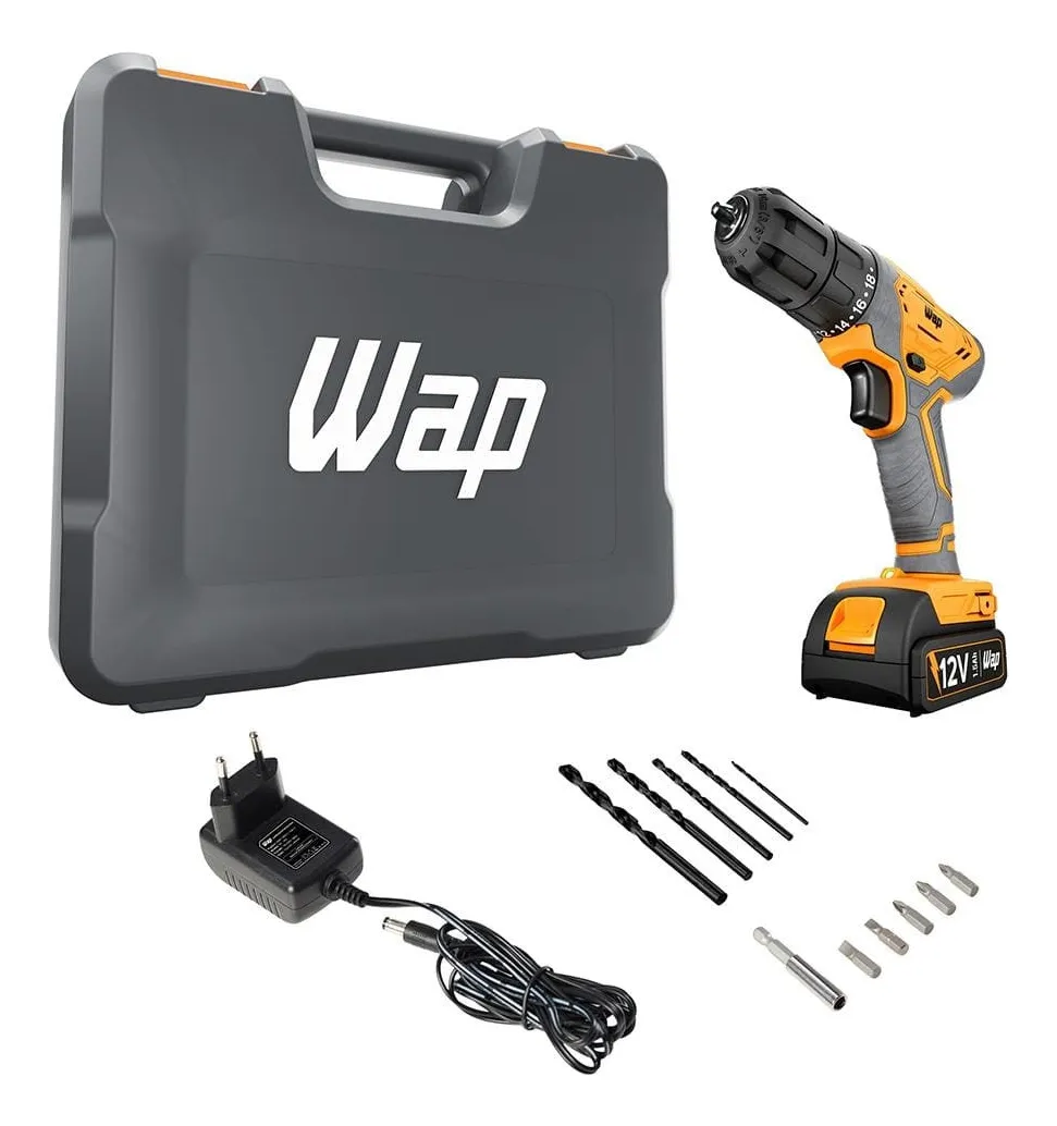 Parafusadeira E Furadeira Wf12k3.2 Bateria 12v Wap Amarelo E Preto Bivolt - Imagem 6