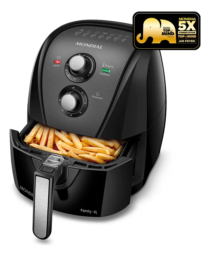 Fritadeira sem óleo air fryer 4L Mondial 1500W