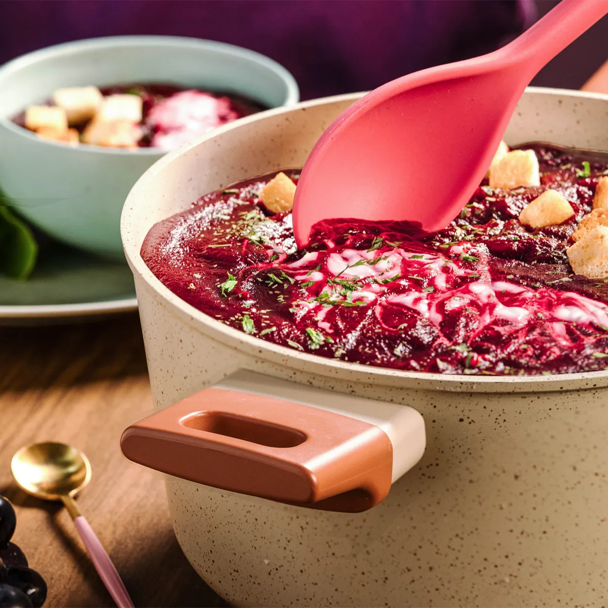 Jogo 5 Panelas Antiaderente Ultra Ceramic Mou Bege - Oikos - Imagem 3