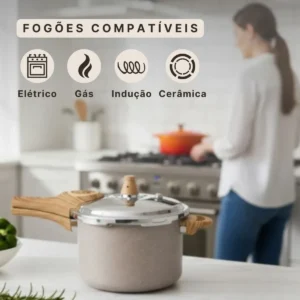 Panela De Pressão Ceramic Life Pressure 4,2l Areia Brinox